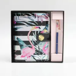 New Yiwi Never Flamingo A6 Waterproof PU leather Notebook Binder Planner With Filler Pages