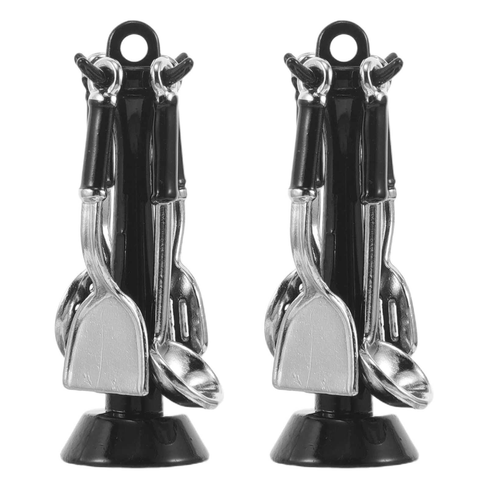 

2 Sets Dollhouse Kitchen Gadgets Spatula Spoon Model Mini Decoration Alloy Miniature Accessories