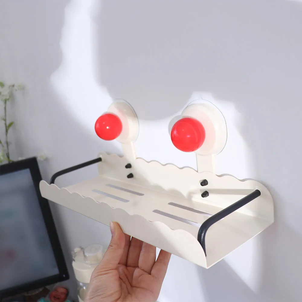 

Dopamine Bathroom Storage Rack Punch Free Detachable Suction Cup Storage Shelf Reusable Wall Mounted Shower Shampoo Rack Kitchen