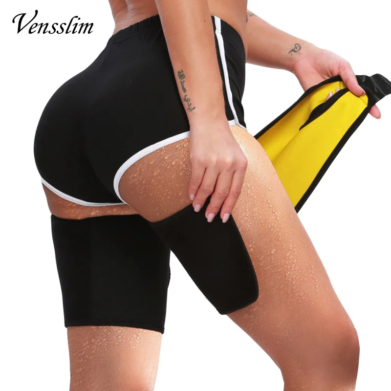 Vensslim 2 Stück Damen-Sauna-Trimmer-Leggings, Kompressionsgürtel zur Gewichtsreduzierung, Schweißband für die Oberschenkel, Fettverbrenner, Beintrainer-Gürtel