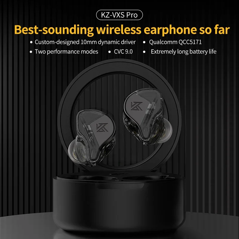 KZ VXS Pro True Wireless Earphones Bluetooth 5.3 In Ear TWS High Quality Call Long Battery Life Supports aptx