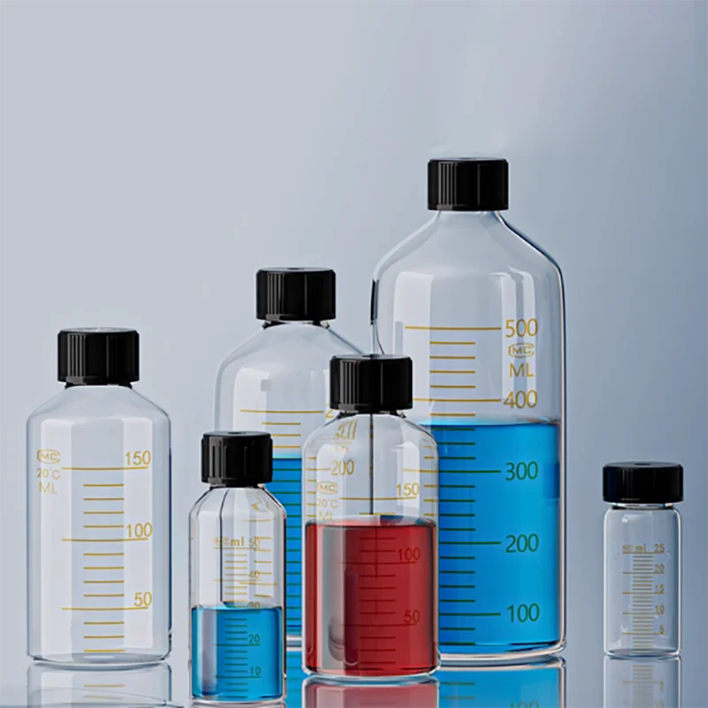 Screw-hole glass headspace bottle sampling bottle anaerobic bottle chromatography bottle reagent bottle with scale for laborator