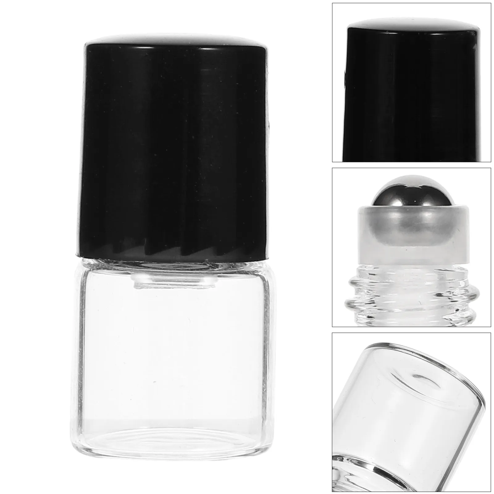 25Pcs Essential Oil Roller Ball Bottles Clear Glass Mini Roll on Bottles Leakproof Refillable Perfume Bottle Kit Travel Use