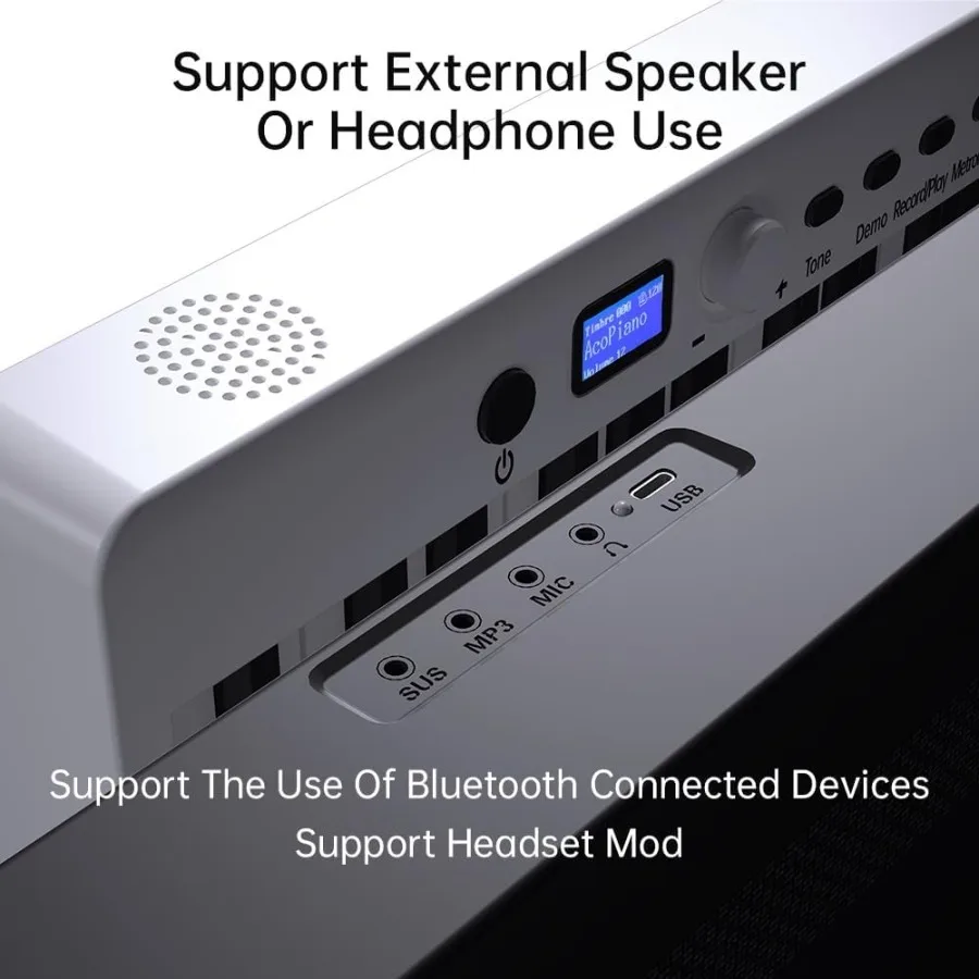 بيانو إلكتروني قابل للطي 88 مفتاحًا مع مفاتيح شبه مرجحة لممارسة الموسيقى والأداء البيانو الرقمي المحمول مع الاستجابة