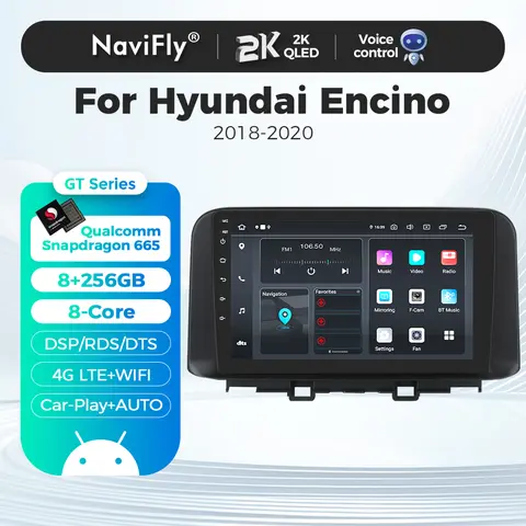 안드로이드 14 차량용 멀티미디어 플레이어 현대 Encino Kona 2018 2019 2020 Autoradio 무선 Carplay GPS 네비게이션 플레이어 5G WIFI
