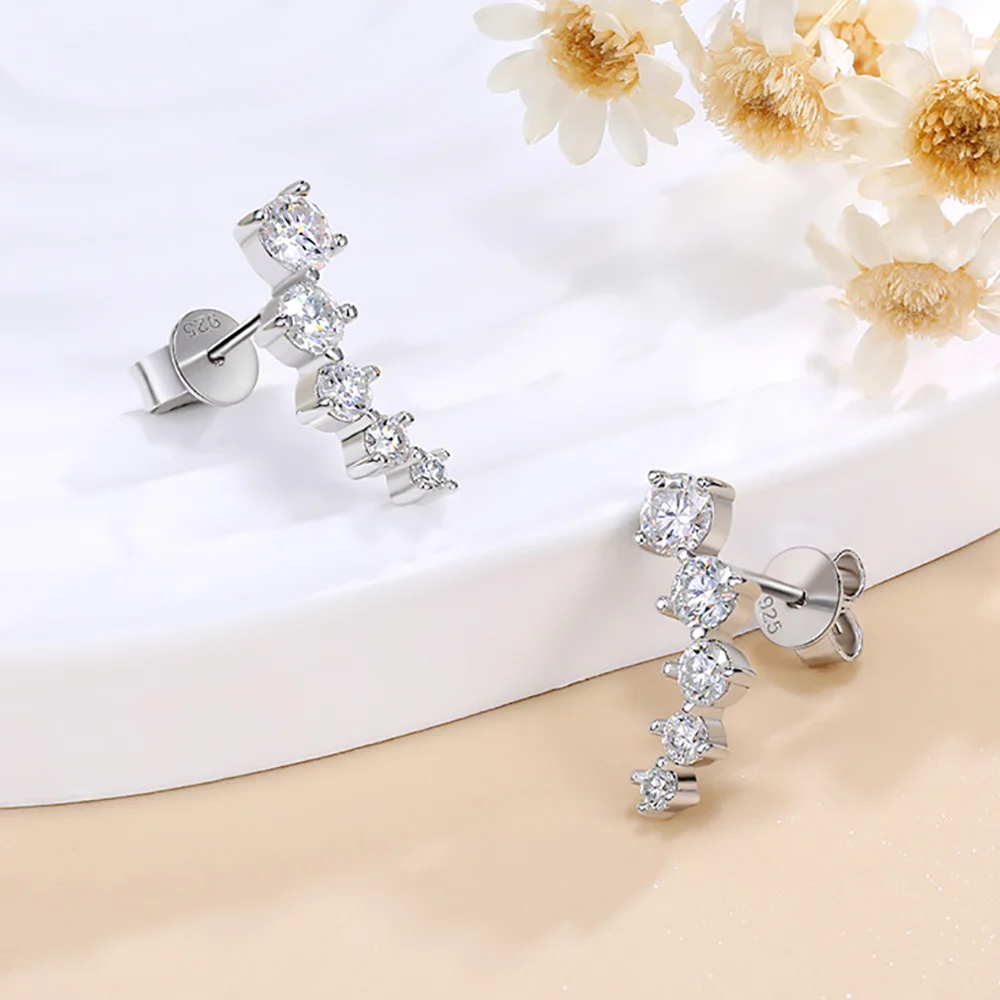 Serenity 1.41cttw Gradient Gem Moissanite Stud Earrings for Women Man S925 Sterling Silver Earrings Plated 18k Anniversary Gift