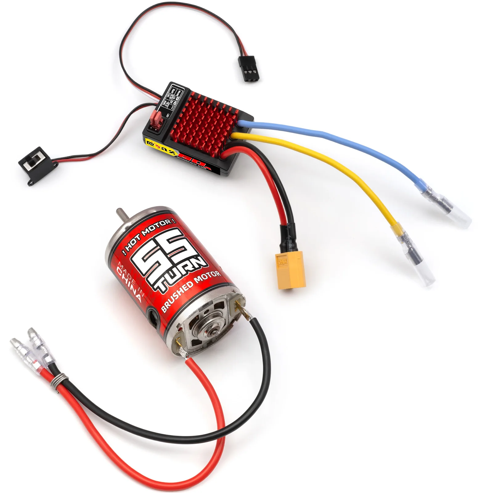 RCXAZ 540 Pro Brushed Motor 12T-75T 60A Waterdichte ESC Snelheidsregelaar Combo voor 1/10 RC Crawler Klim Drift Auto Boot