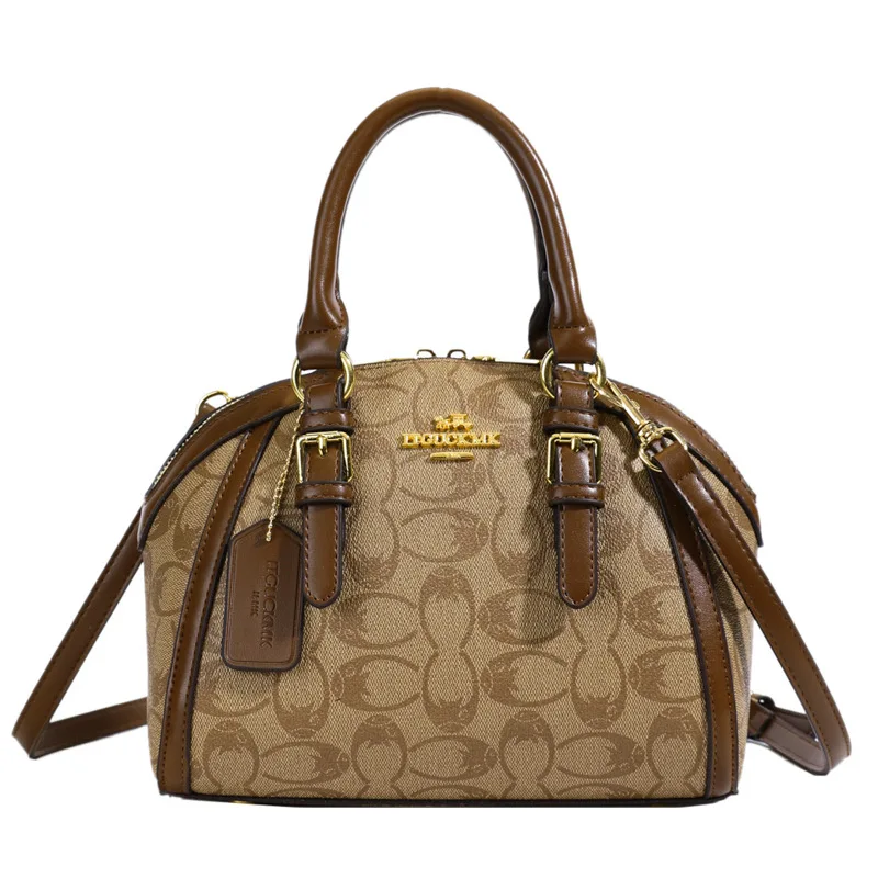 حقيبة يد نسائية عصرية فاخرة بمقبض ريترو حقيبة كروس جلدية مطبوعة ممتازة للنساء حقيبة يد أنيقة على شكل صدفة