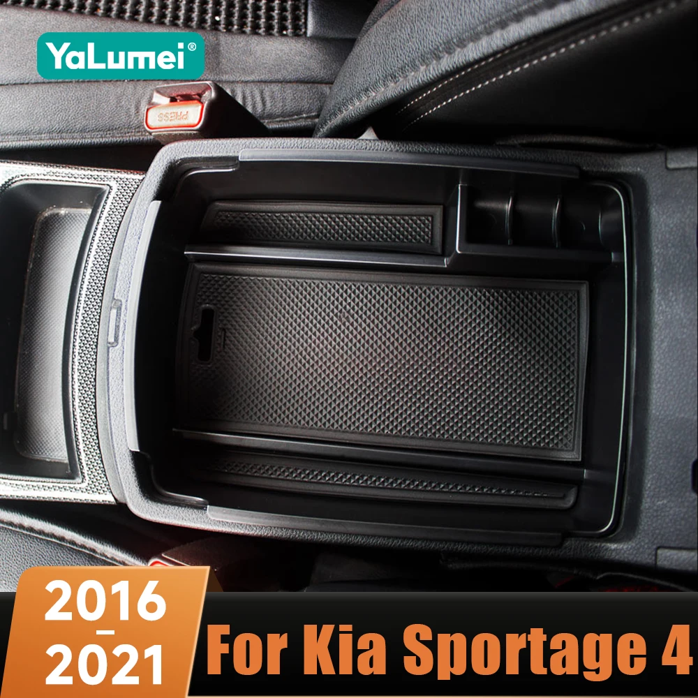 Car Central Console Armrest Box Storage Container Organizer Holder Tray For Kia Sportage 4 2016-2018 2019 2020 2021 Accessories