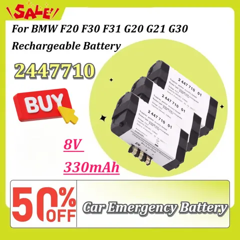New 8V 330mAh Li-ion Car Emergency Backup Battery  2447710-01 84102447710 for BMW F20 F30 F31 G20 G21 G30 Rechargeable Battery
