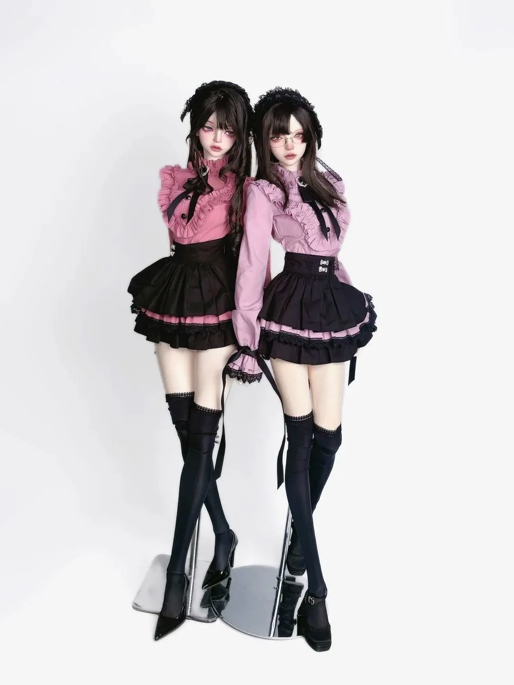 

BJD doll clothes suitable for 1/3 1/4 1/6 size Cute pink and purple dress clothes set doll accessories (2 points)