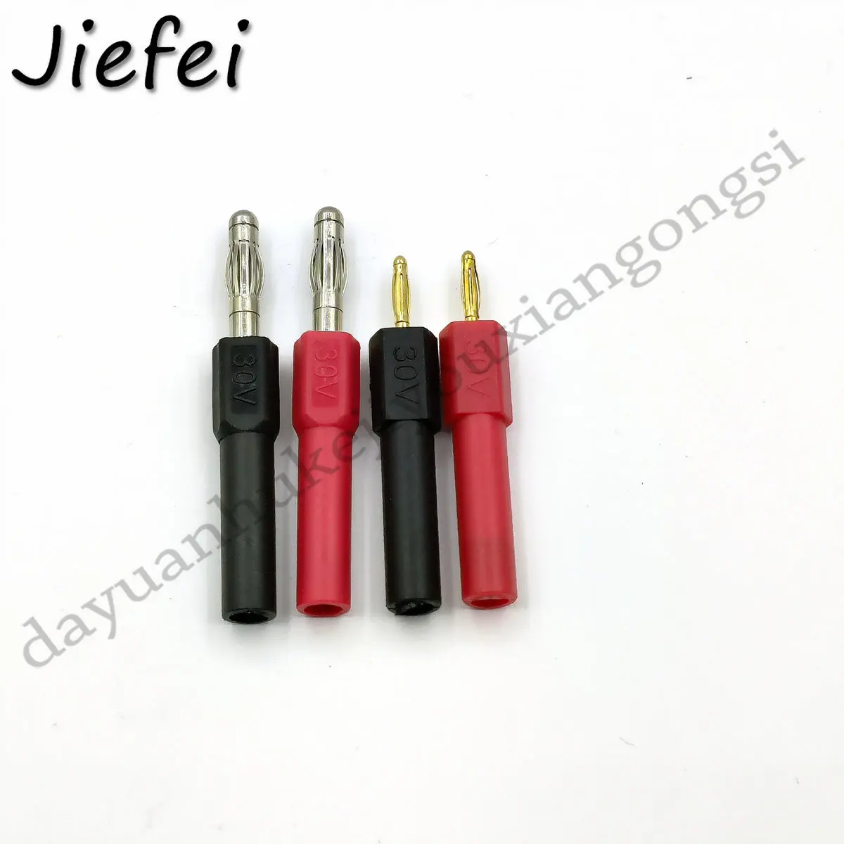 2Pcs copper 4mm Banana Jack Female / Male  to 2mm Banana male / Female Plug Probes 30V New