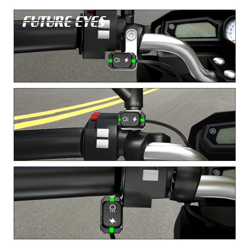 Future Eyes F20P motorfiets LED-spot laag grootlicht geel wit bestrating gesneden lijnlicht burst flitsmodus 360-rotatie fiets