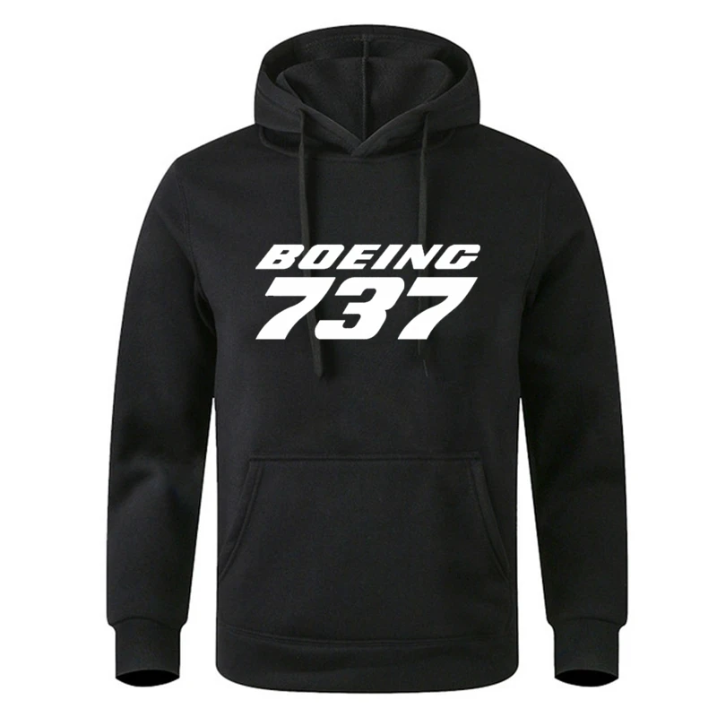 2023 Autumn Winter Men Hoodies Fleece Warm Boeing 737 Sweatshirt Fashion Streetwear Casual High Quality Pullovers Hoody