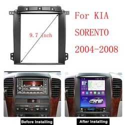 9.7 Inch 2 Din Car Radio Fascias For KIA SORENTO 2004-2008 Tesla Style Multimedia Frame Video Player Navigation DVD Panel Trim