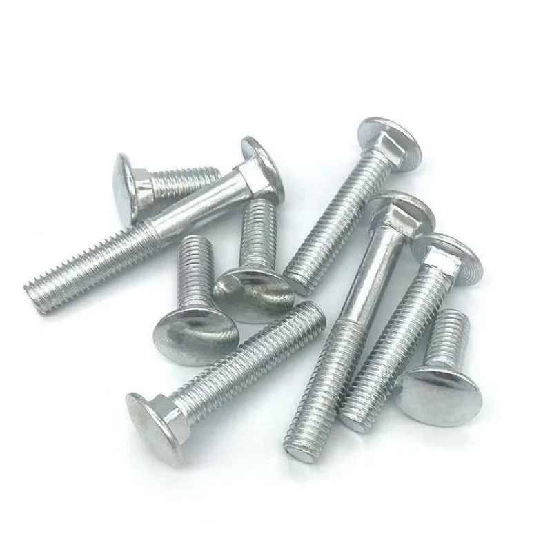 2/5/10pc M4 M5 M6 M8 M10 M12 Steel GB12 truss round head square neck bracket screw Special bolt for overhead table L= 10-100mm