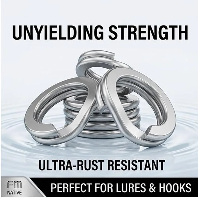 30pcs Heavy Duty Flattened Stainless Steel Split Rings for Lure Modification, Strong Double Snap Rings for Treble Hooks