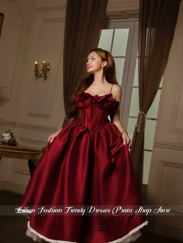 Vestido de noche sin tirantes color Burdeos personalizado, vestido de fiesta con corsé ajustado y hombros descubiertos, vestido de fiesta para ocasiones formales, vestido de fiesta de bienvenida