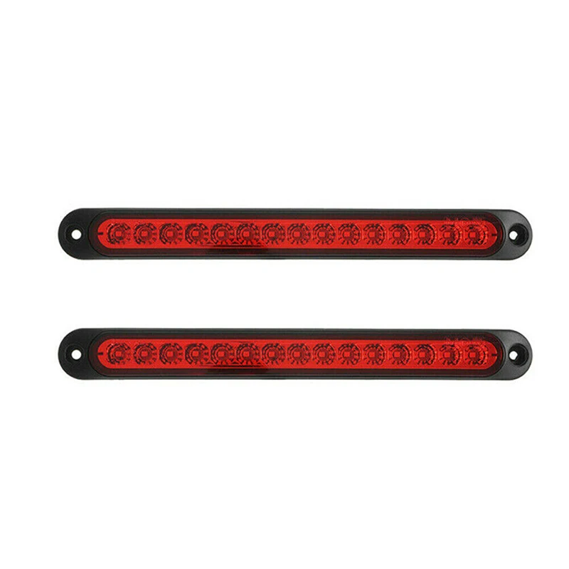 Waterproof And Dust-proof 25CM 15 LED Red Sealed Trailer Truck RV Stop Tail Rear Brake Turn Light Bar