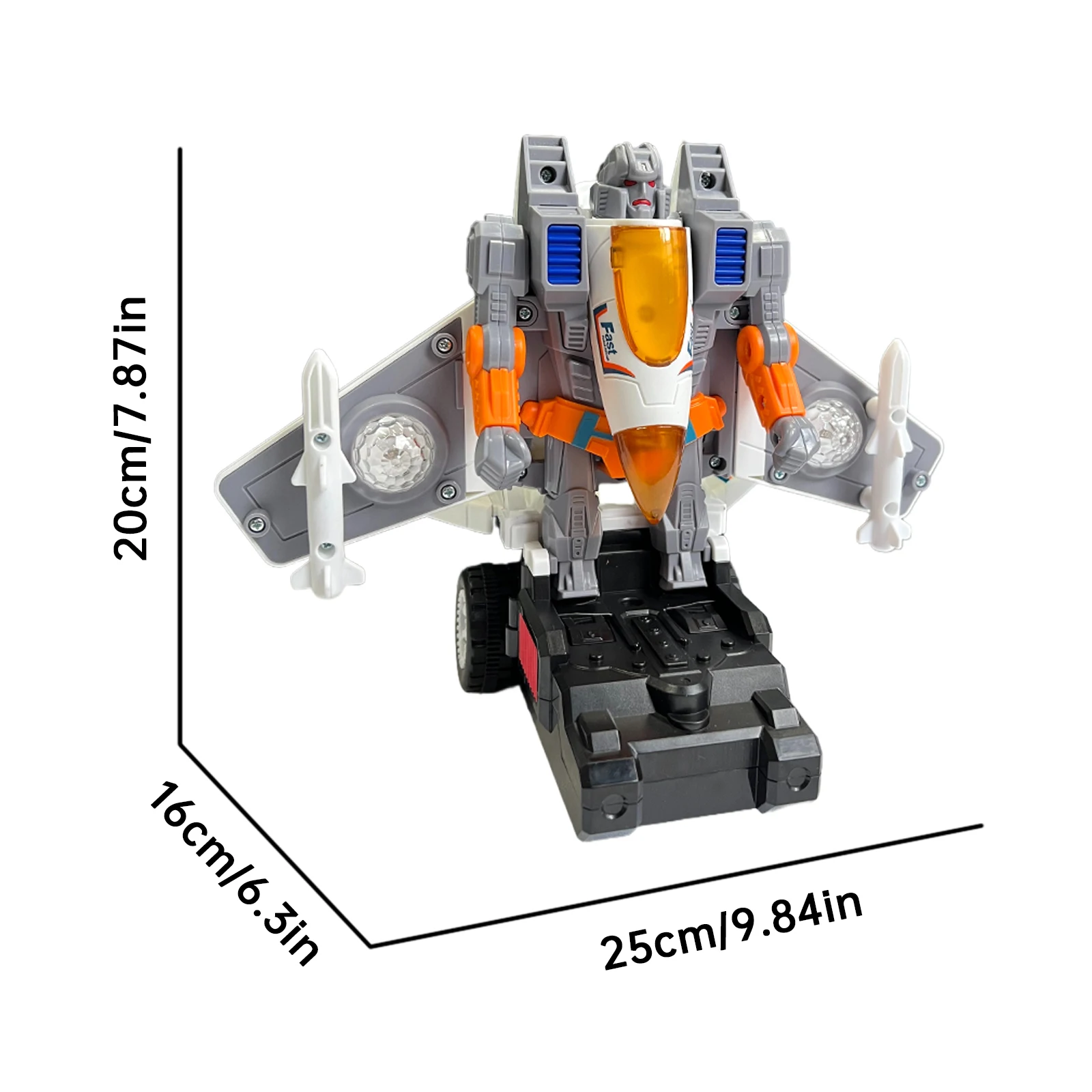 男の子の電動おもちゃ戦闘機変形ロボット、自動変形、カラフルな音と光、赤ちゃんへのホリデーギフト