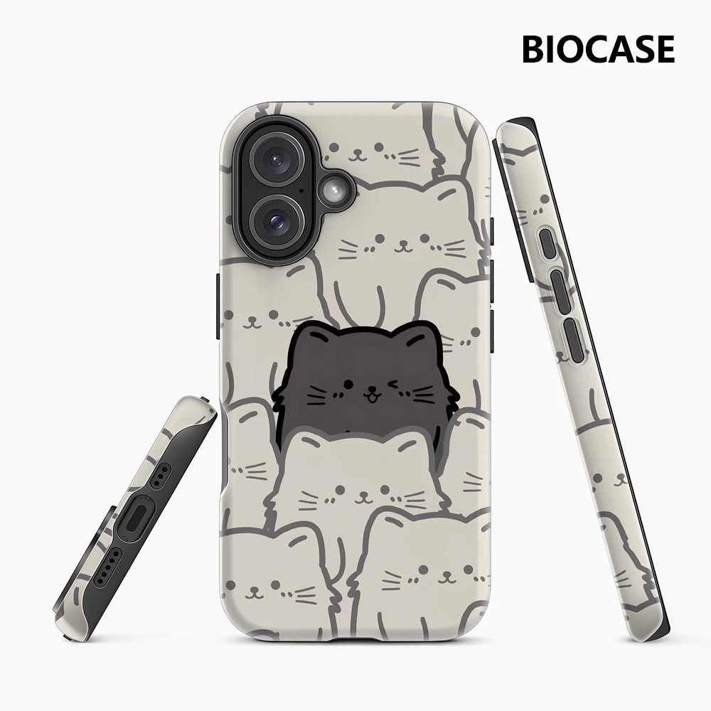Einsame Schwarze Katze iPhone18 Handyhülle Must-Haves Doppelschichtige Rückabdeckung Kompatibel mit iPhone 17 16 15 14 13 12 11 Pro Max Plus