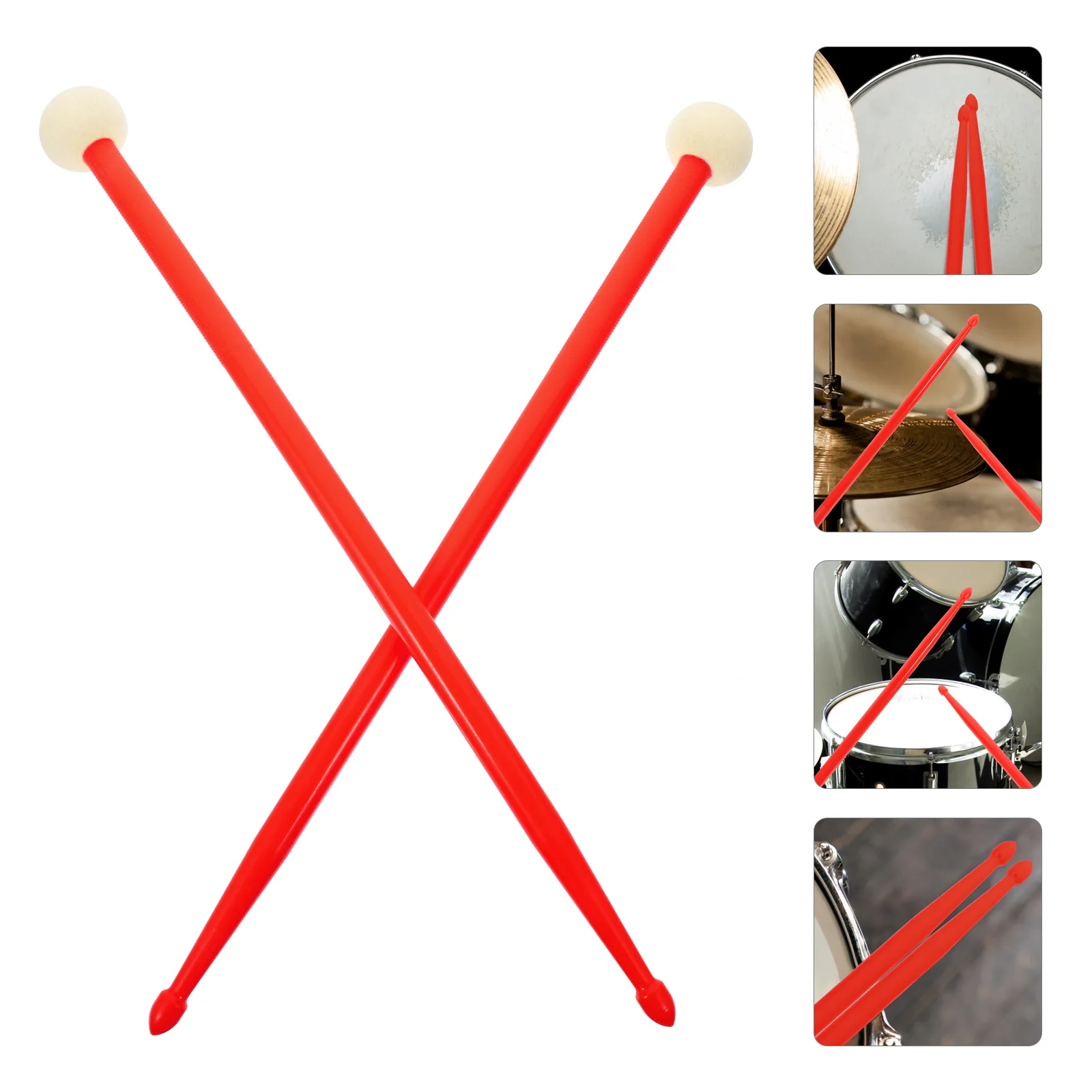 

Double-End Drumsticks Nylon Material Smooth Surface Lightweight Durable Percussion Instrument Accessory Stage Practice