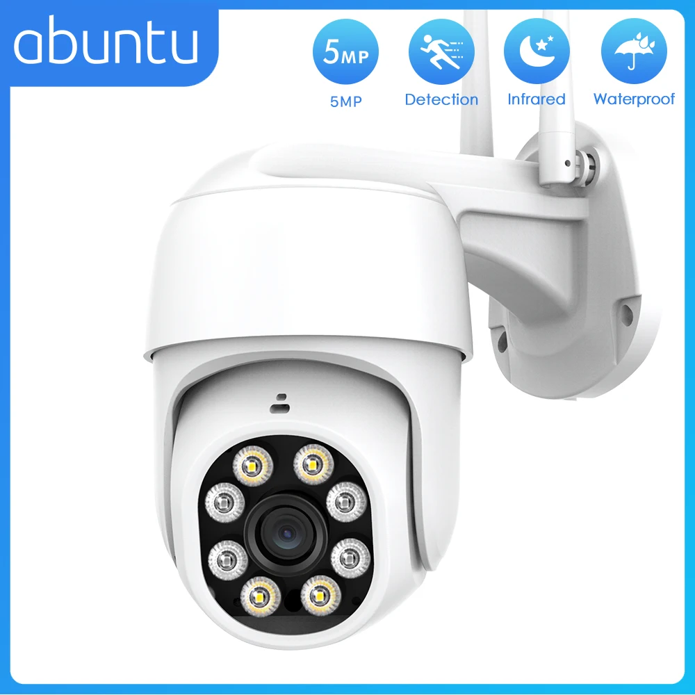 

ABUNTU 5MP Wifi Camera Security 1080P 5X Digital Zoom Waterproof PTZ IP Camera Outdoor 3MP CCTV Video Surveillance P2P H.245