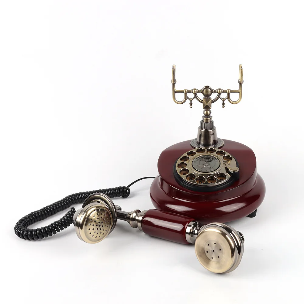 wine red telephone antique wedding booth audio guest book phone