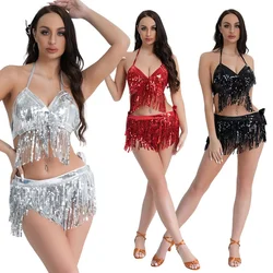 Costumi DS Sexy danza del ventre Jazz Dance Pole Dance costumi paillettes nappa gonne Festival Nightclub spettacolo teatrale Prop