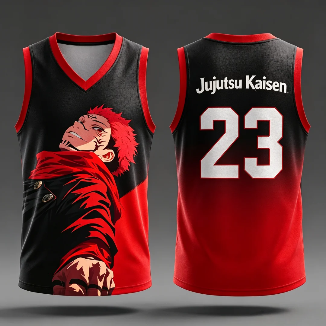 Jujutsu Kaisen Yuji Itadori 23 Basketball Jersey Men Women Sleeveless Tank Top 3D Print Anime Sports Uniform Streetwear Vest Tee
