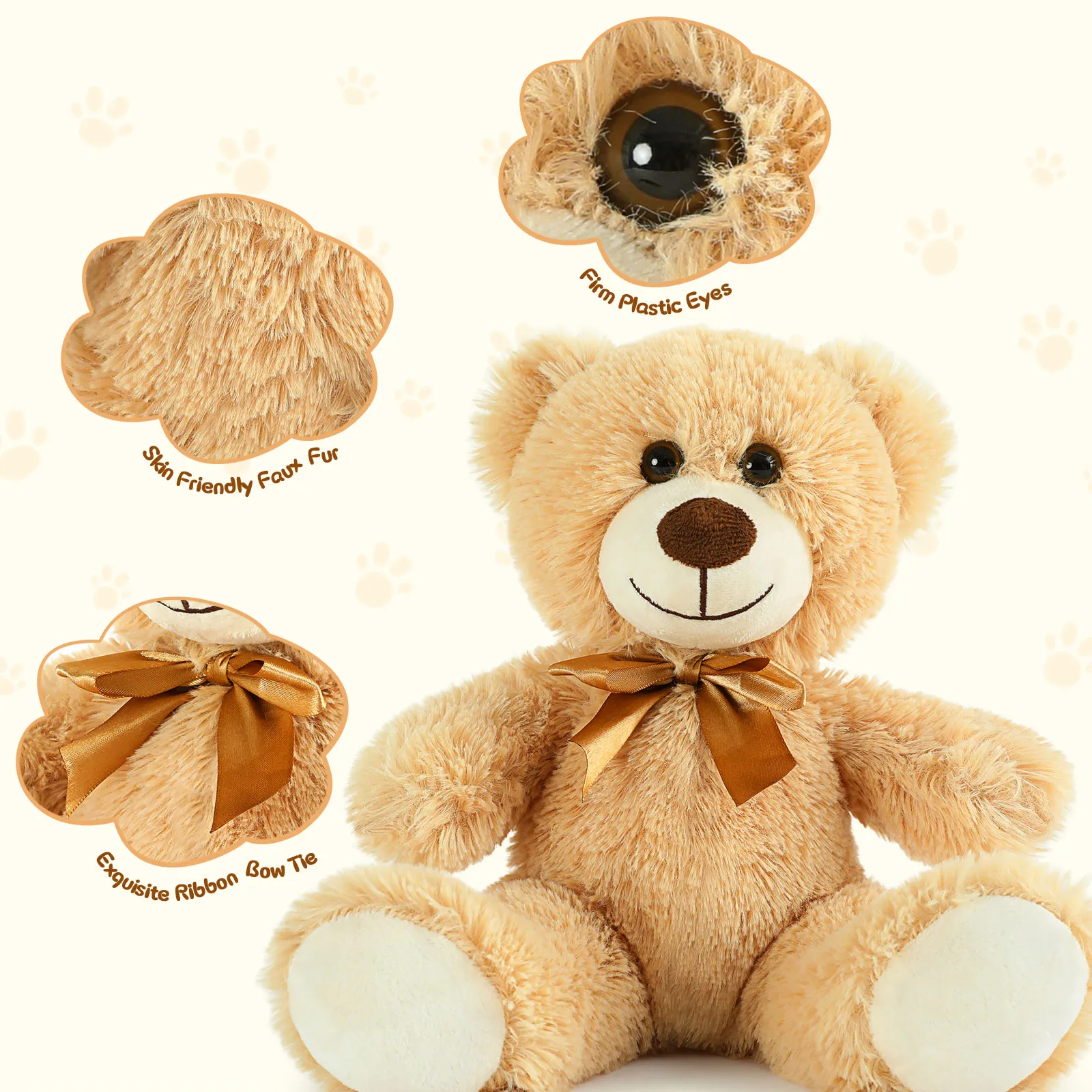 TF コージー ライトブラウンベア スナグルスクワッド - 5ピース（14インチ）ぬいぐるみセット。 温かみと懐かしさのための究極の快適コレクション