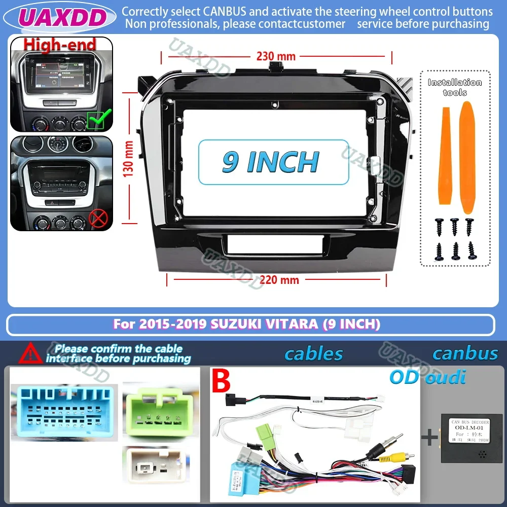 For 2022-2023 Suzuki VITARA 9INCH Android Frame Kit Panel 2Din Car