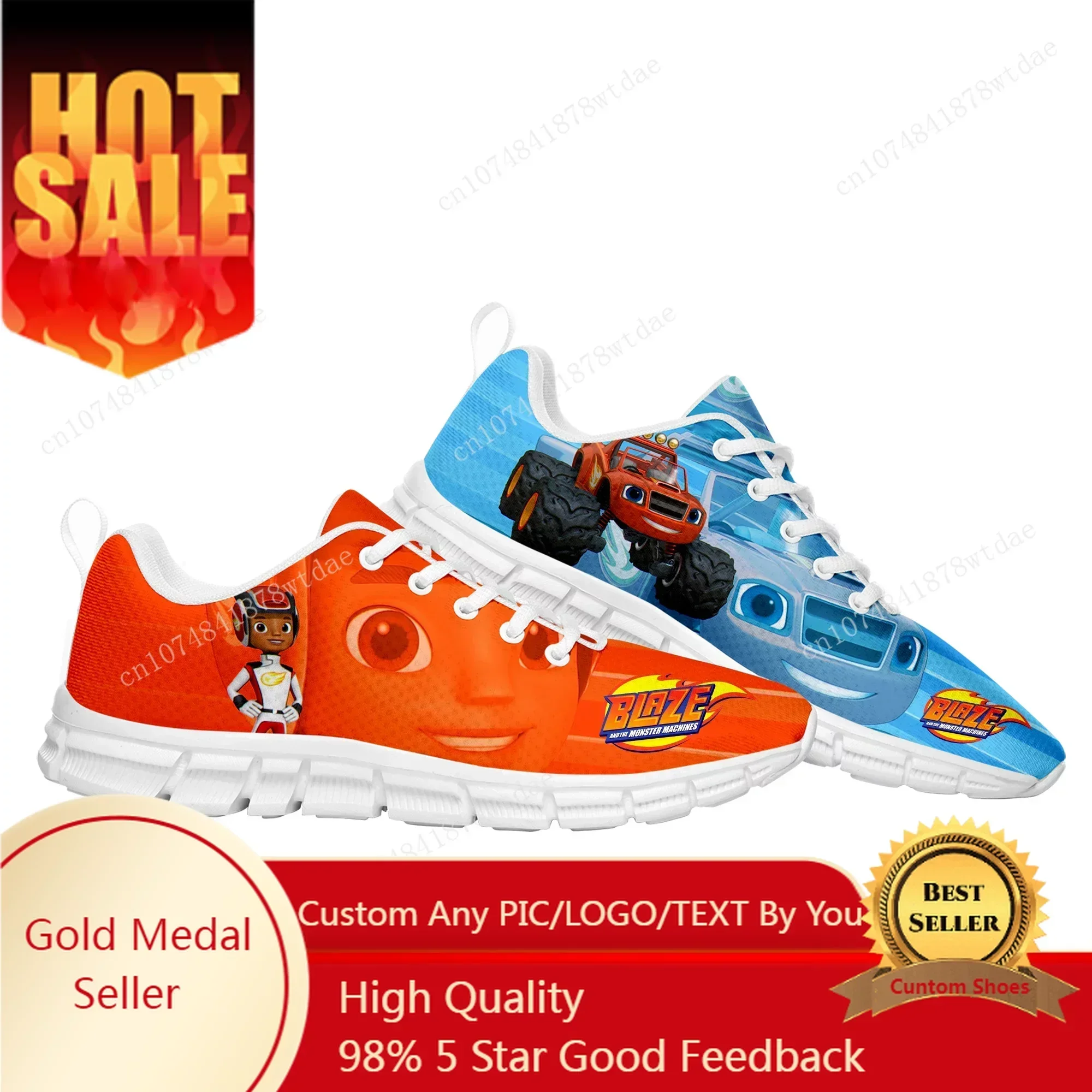 

Blaze And The Monster Machines Sports Shoes Mens Womens Teenager Sneakers High Quality Manga Sneaker Custom Shoe