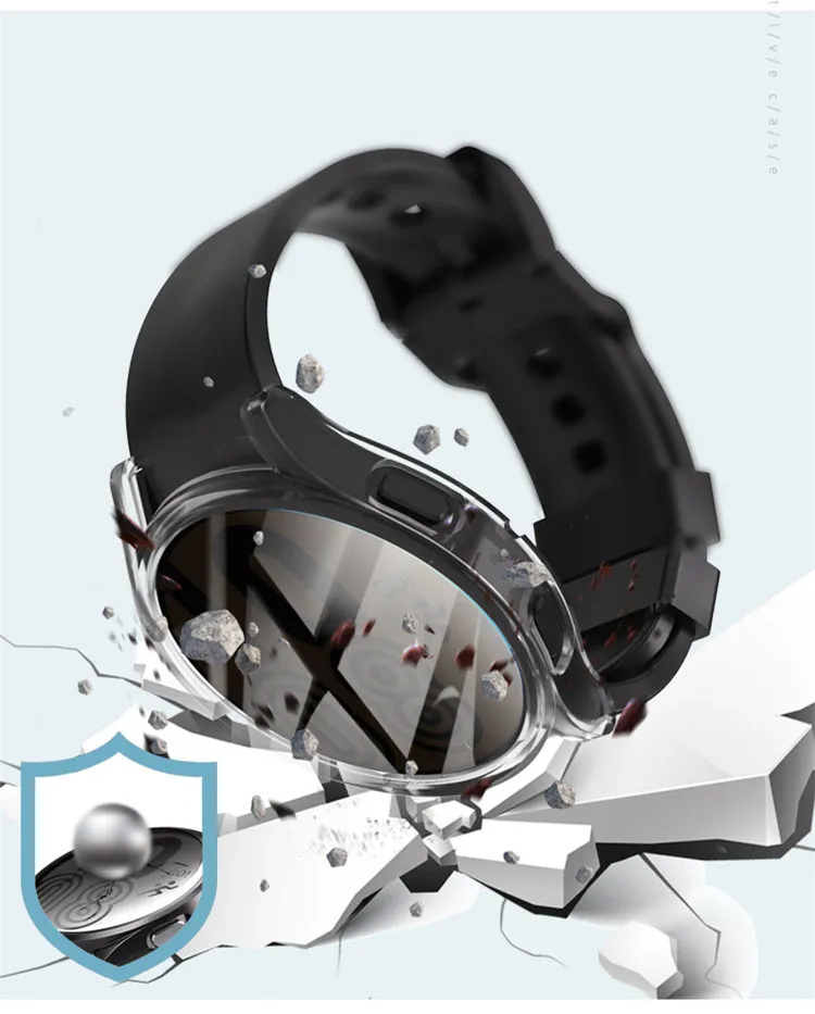 غطاء ل سامسونج غالاكسي Watch5 برو 45 مللي متر حالة 44 40 مللي متر Smartwatch مطلي اكسسوارات بولي Bumper الوفير allround حامي الشاشة Watch4