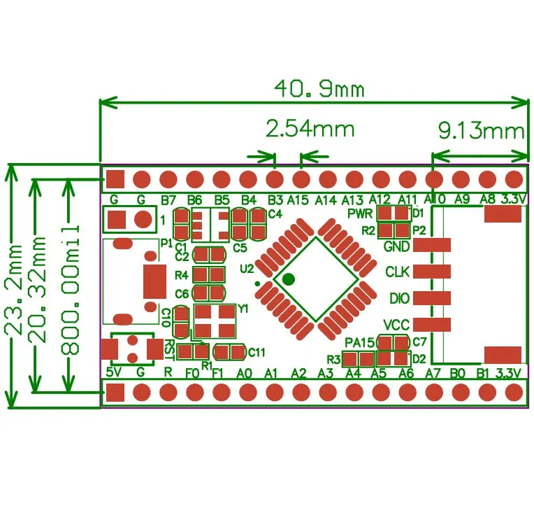 STM32F030K6T6 Core Board STM32F030 Minimum System ARM Cortex M0 Development Board