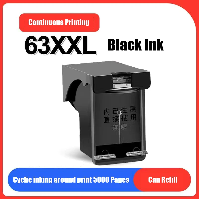 Compatible Ink Cartridge 63 63XL 63XXL for HP DESKJET 1112/2130/ 2132/3630/3632/ OfficeJet 3830/ 4650/4652/4655/ Envy 4516/4512