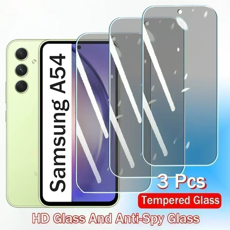 3Pcs Privacy Tempered Glass For Samsung Galaxy A54 A05 A14 A24 A34 A13 A23 A33 A53 A73 A52 A32 Anti-spy Screen Protector Glass