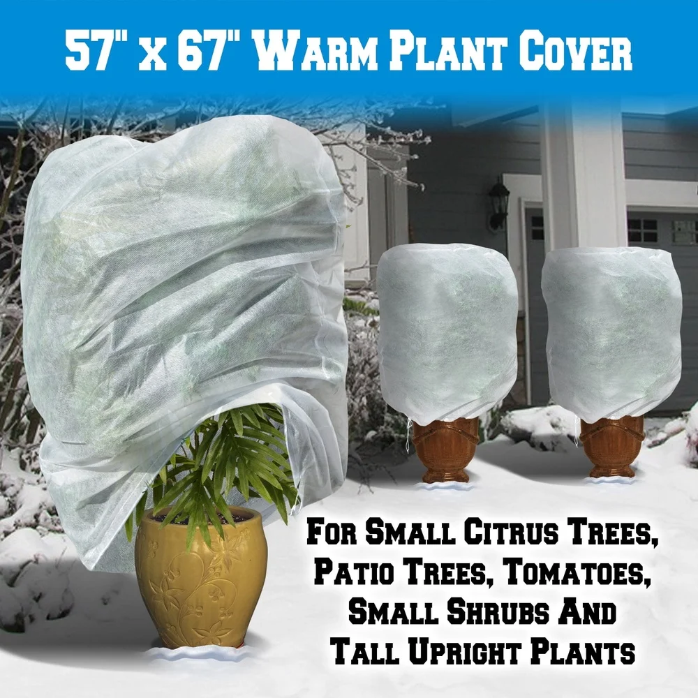 

Warm Worth Plant Cover Frost Protection Bag Breathable Non-Woven Fabric Lightweight Soft Plant Friendly Patio Trees Tomatoes