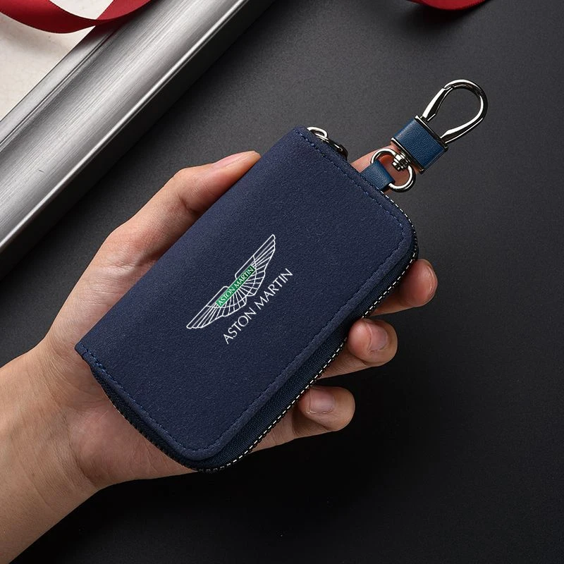 Auto Schlüsselanhänger Tasche Wildleder Mehrzweck Aufbewahrungsbox für Aston Martin V8 V12 Zagoto Virage Vantage Vanquish DBX DBS DB9 DB11 Rapide