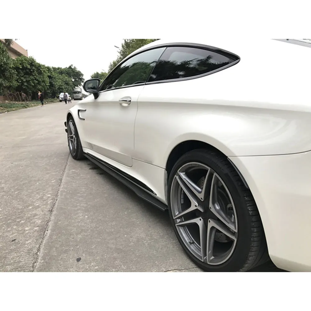 

For C Class Carbon Fiber Side Skirts Lip Aprons Protector for Mercedes Benz W205 C205 C43 C63 AMG C200 C260 C300 2015-2020