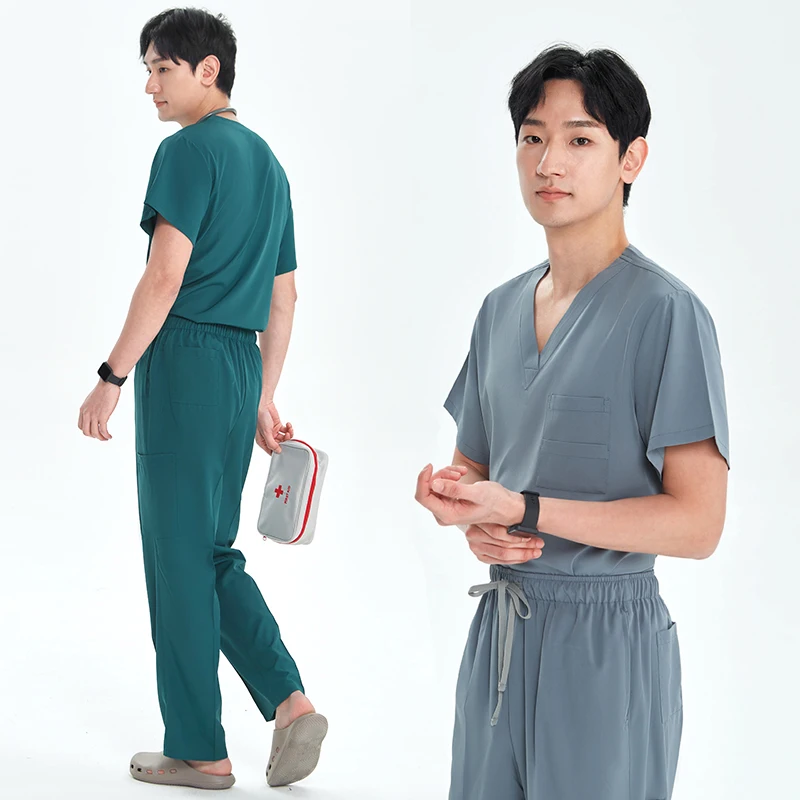 Quick-Dry UNISEX Scrubs Uniform Sets Medical Hospital Dental Clinic Surgical Doctor Nurse Beauty Salon Workwear Outfit S23