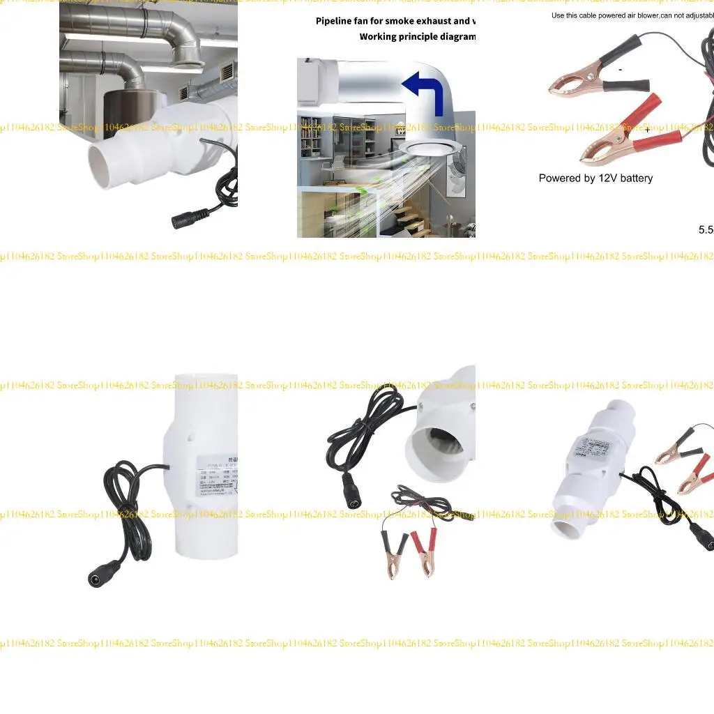 

Q2Q4 Iron Body Duct Fan 12V Inlines Fan for Fast Smokes Extraction in Restaurants