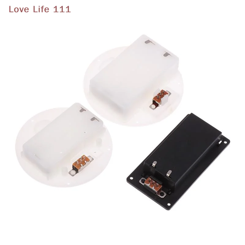 New1/5Pcs 2 AAA/AA 3V Battery Case With Switch Cover Round Embedded Battery Holder Battery Storage Boxes Switch Socket Container