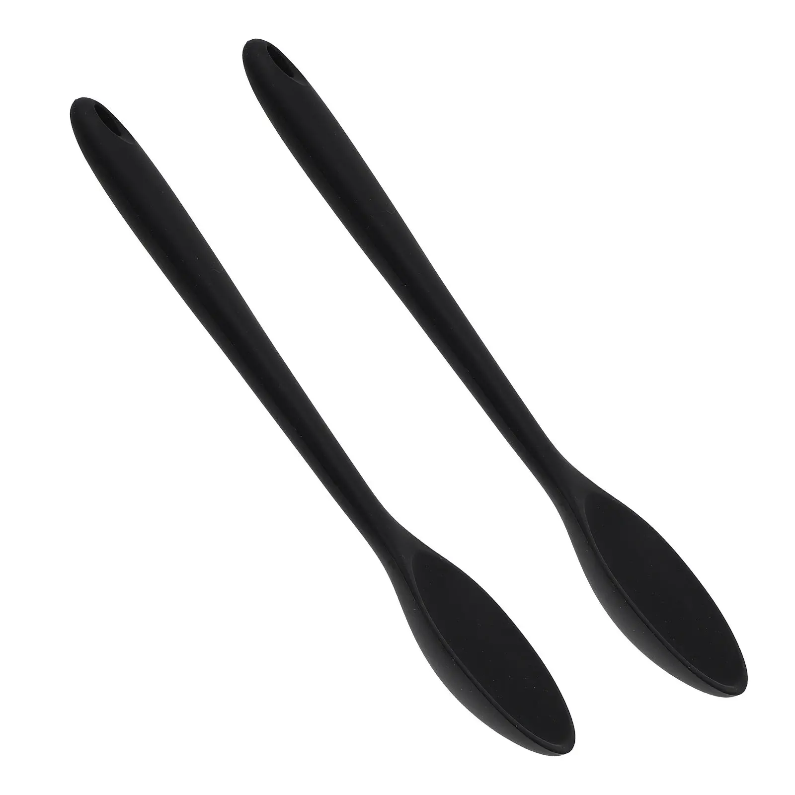 2Pcs Food-Grade Silicone Cooking Spoons – Non-Scratch, Ergonomic Handle, Hanging Hole, Easy-Clean Multipurpose Kitchen Tools