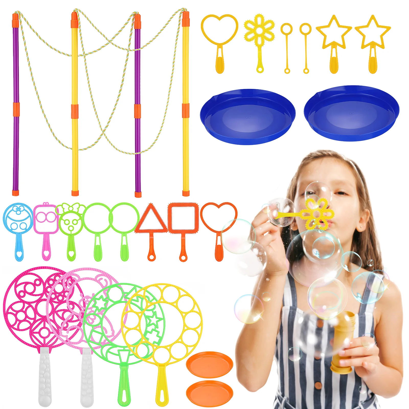

Outdoor Bubble Show Tool Child Toddler Toys Wands for Kids Bulk Pp Bubbles Dipping Tray