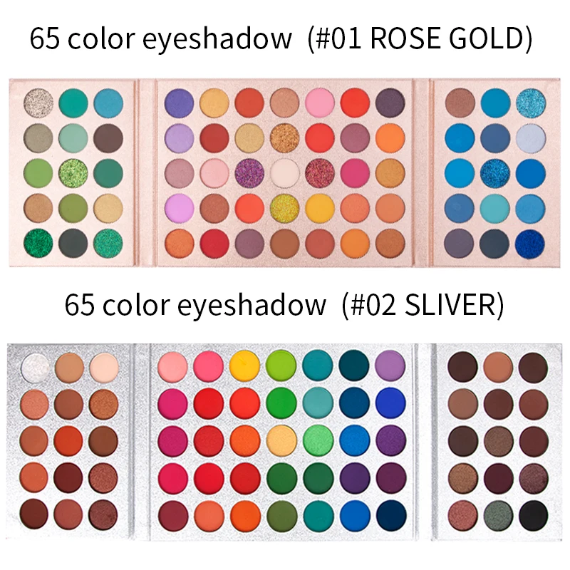 65 Colors Eye Shadow Plate Shimmer Matte Sequin Eyeshadow Colorful Stage Ball Dedicated Neon Eyeshadow Palette Makeup Beauty