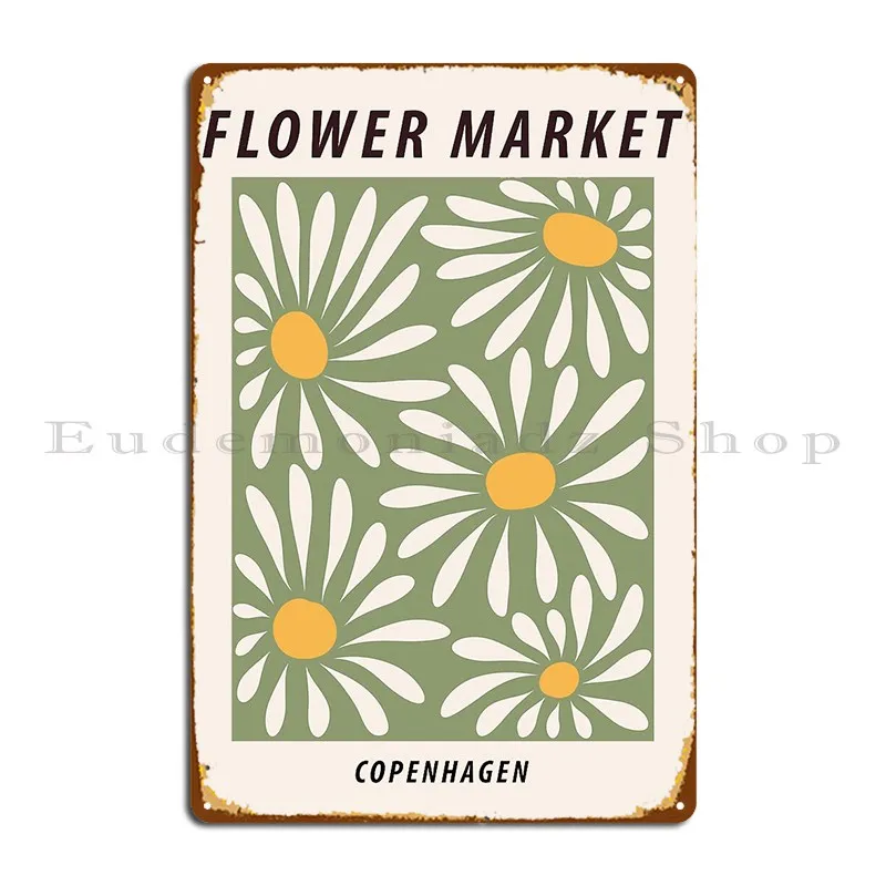 Цветочный рынок, плакаты, Копенгагенские плакаты, эстетическая металлическая табличка, печать, создайте искусственную фотографию, плакат