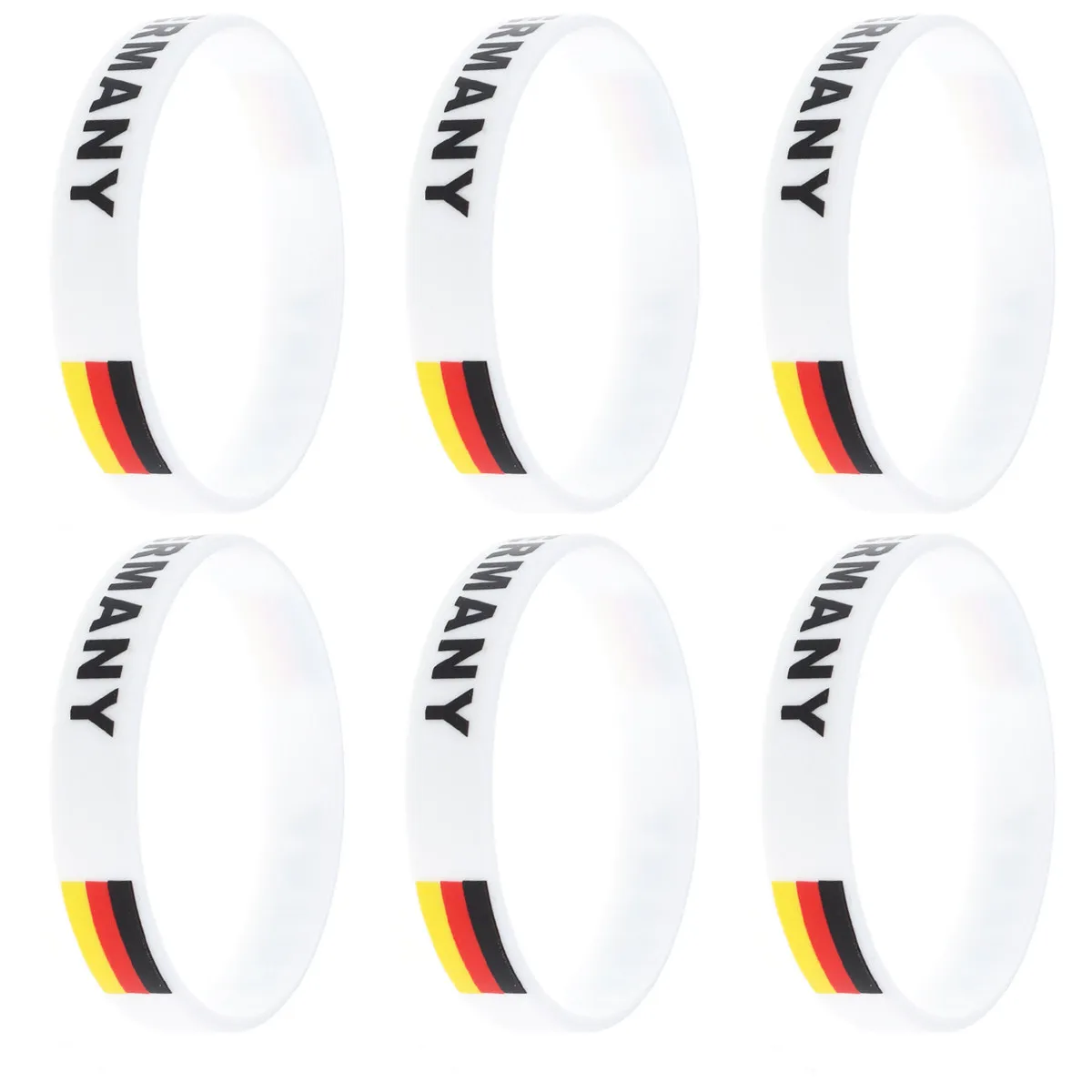 6Pcs Silicone Wristband Country Flag Sports Bracelet Soft Comfortable for Football Match International Game Soccer Fans Cheer