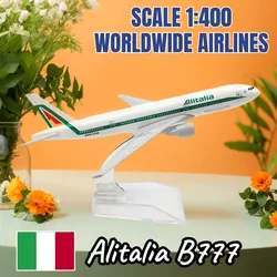 1:400 Alitalia B777 Diecast Aircraft Replica Scale Boeing Airbus Plane Model Miniature Aviation Figure Children Kid Toy for Boy