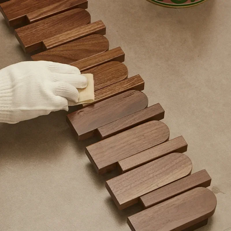 Perchero de madera de nogal montado en la pared con gancho oculto, percha decorativa para ropa, sombrero, llave, armario, sala de estar, pasillo,